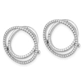 14K White Gold Lab Grown VS/SI+ G+ Dia Circle Fashion Hinged Earrings